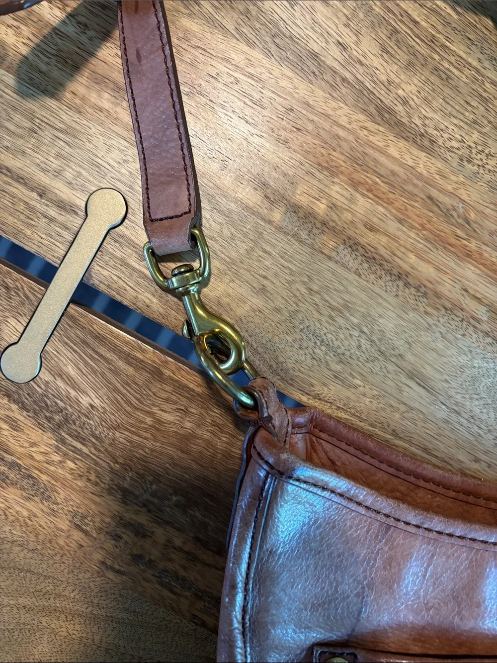 Frye Chestnut Brown Leather Shoulder Crossbody - Picture 6 of 12